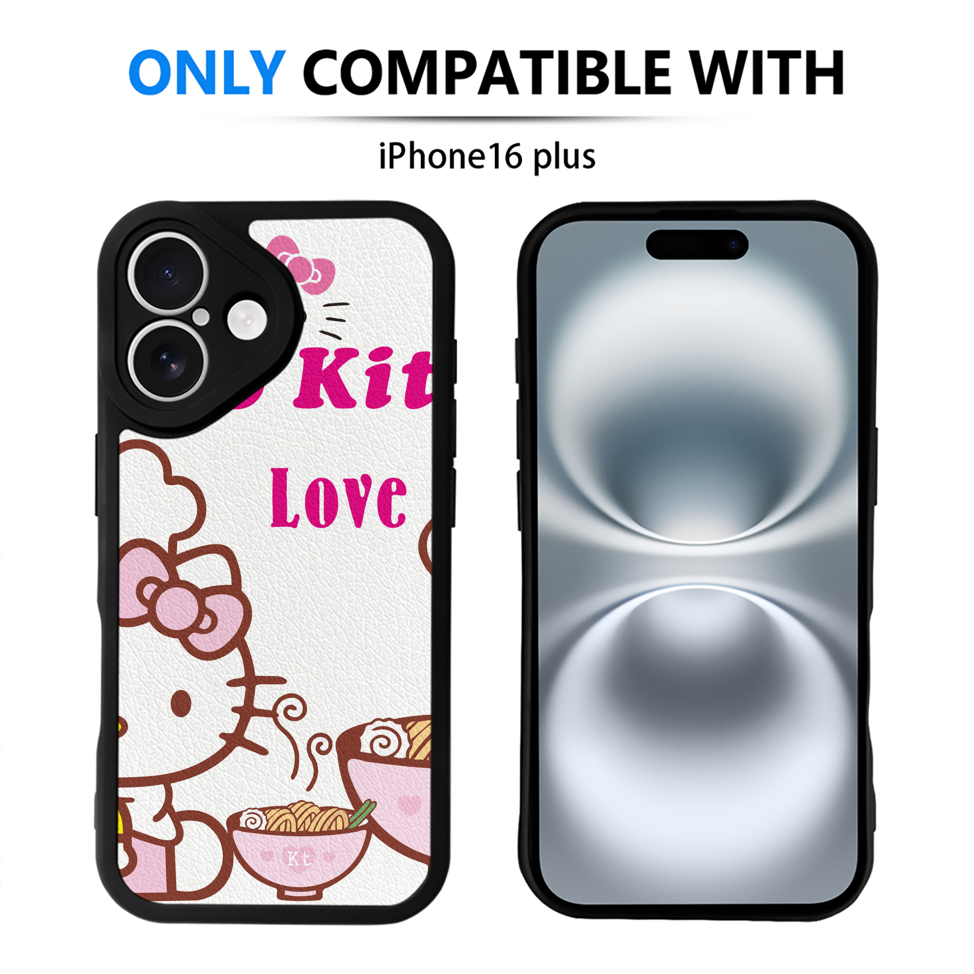 （画像用） Hello Kitty ハローキティ 【iPhone 16シリーズ対応】シリコンスマホケース（レザー調） 材質：シリコン